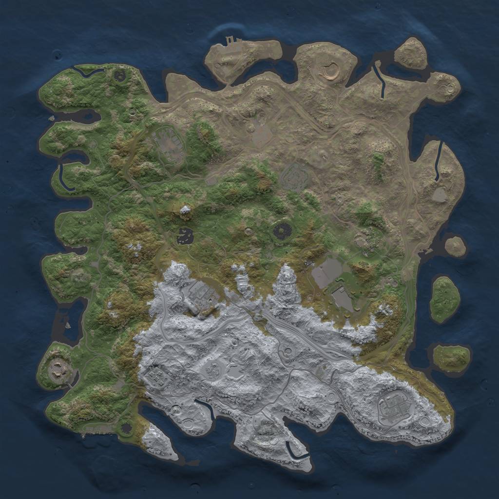 Rust Map: Procedural Map, Size: 4250, Seed: 1188760319, 18 Monuments