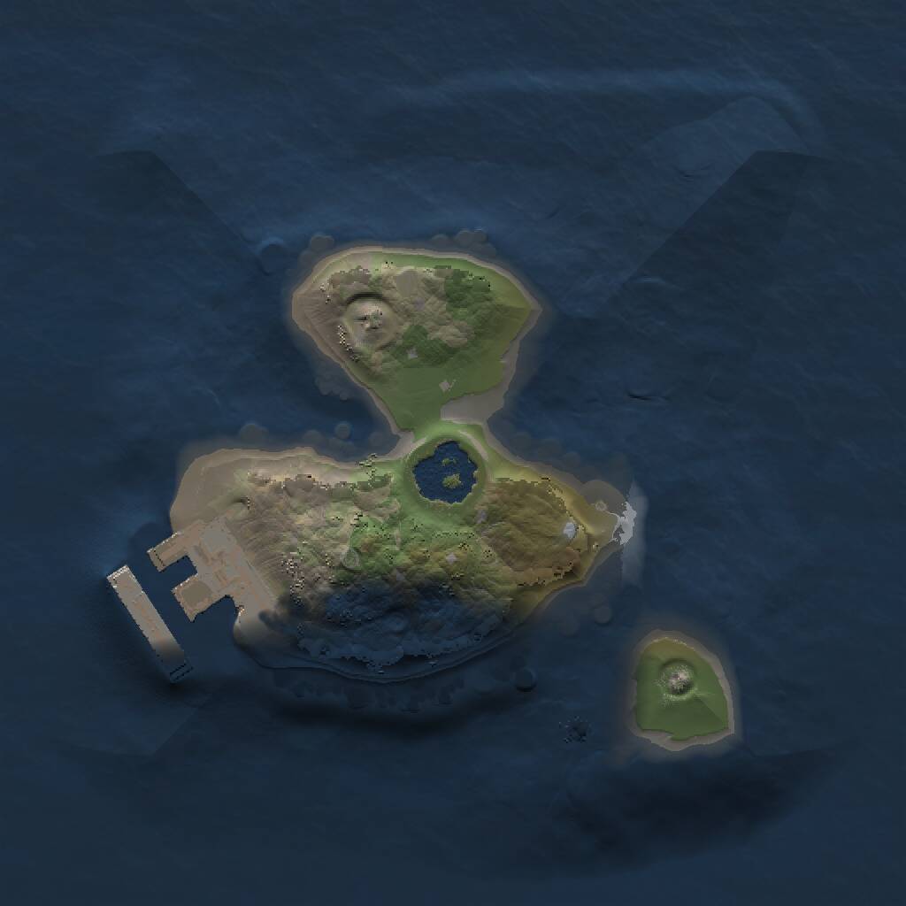 Rust Map: Procedural Map, Size: 1500, Seed: 38374, 2 Monuments