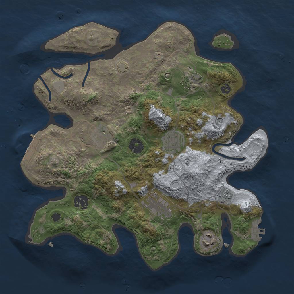 Rust Map: Procedural Map, Size: 3000, Seed: 23624, 14 Monuments