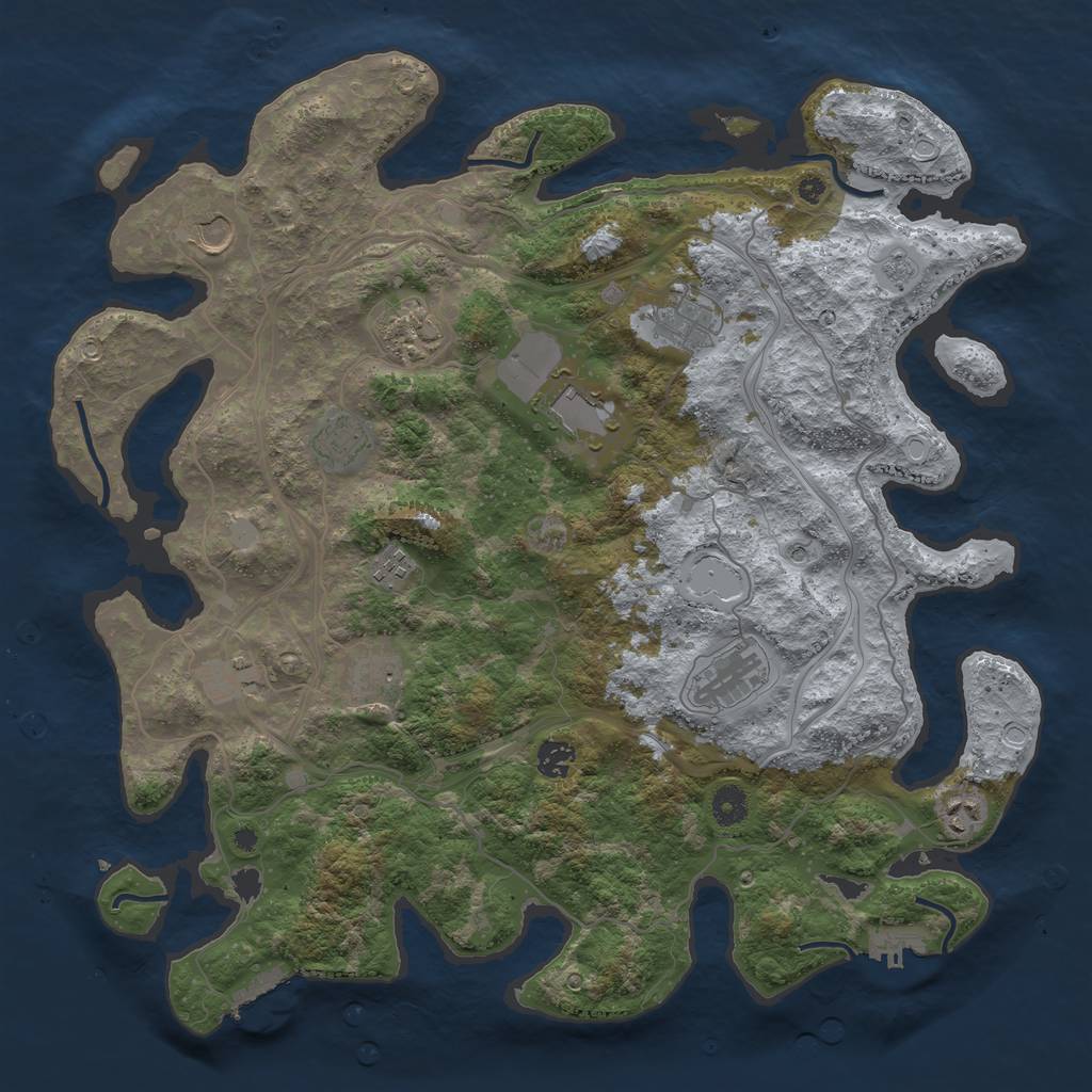 Rust Map: Procedural Map, Size: 4250, Seed: 1914364752, 18 Monuments