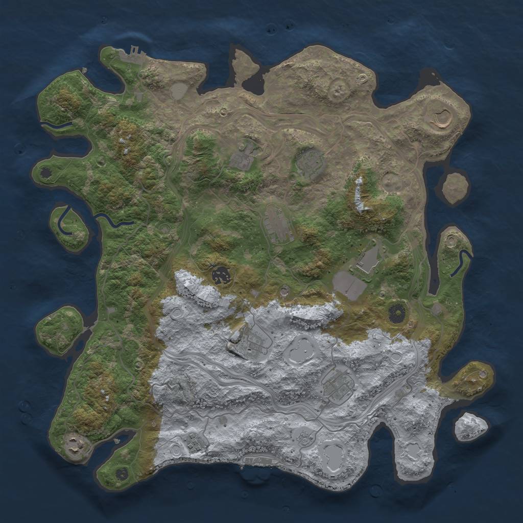 Rust Map: Procedural Map, Size: 4250, Seed: 602818702, 17 Monuments