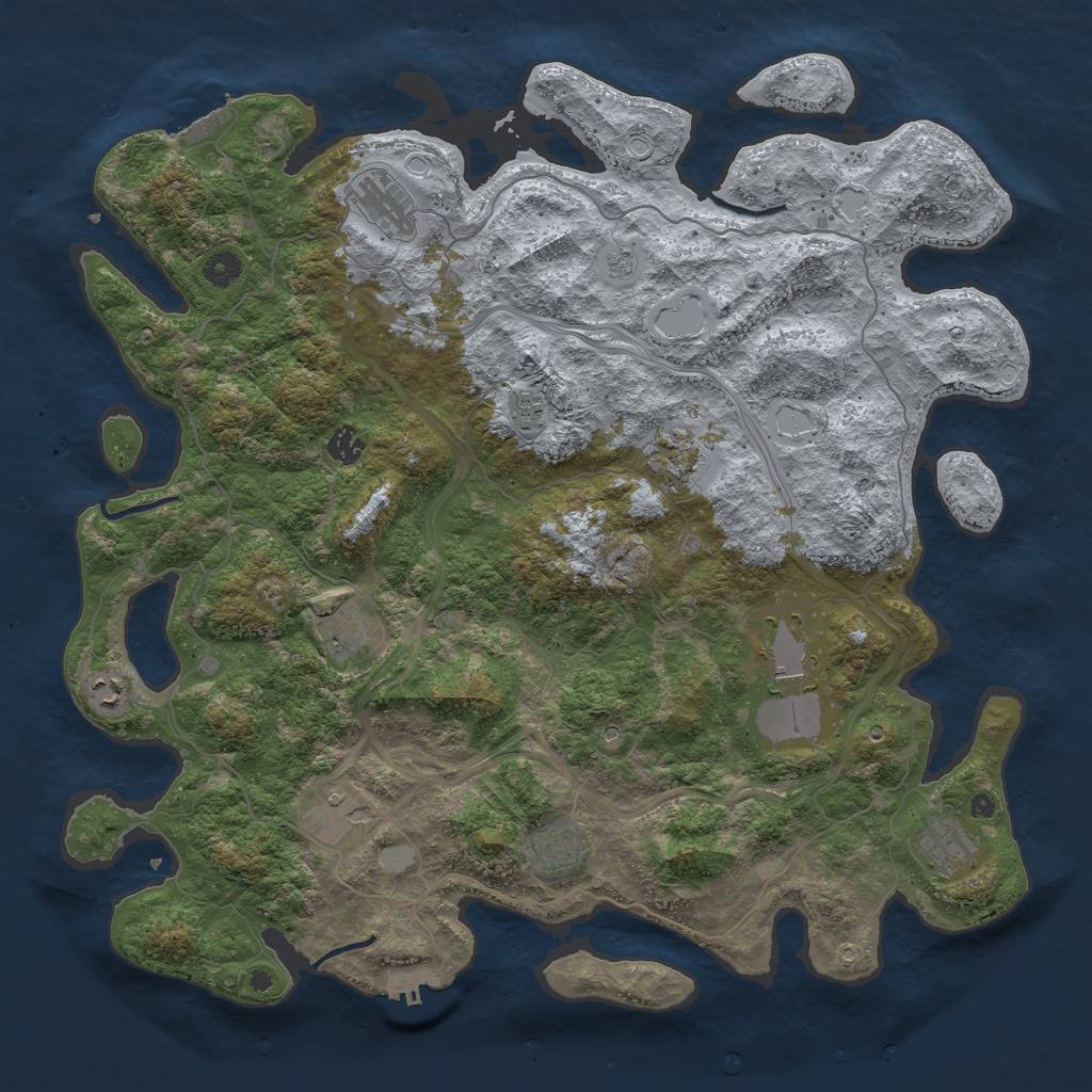 Rust Map: Procedural Map, Size: 4500, Seed: 152982705, 17 Monuments