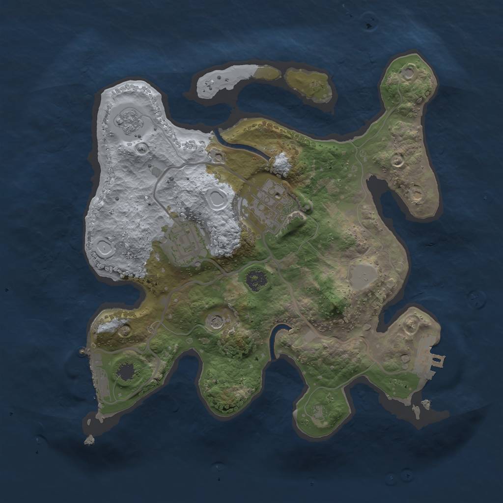 Rust Map: Procedural Map, Size: 2500, Seed: 60349282, 9 Monuments