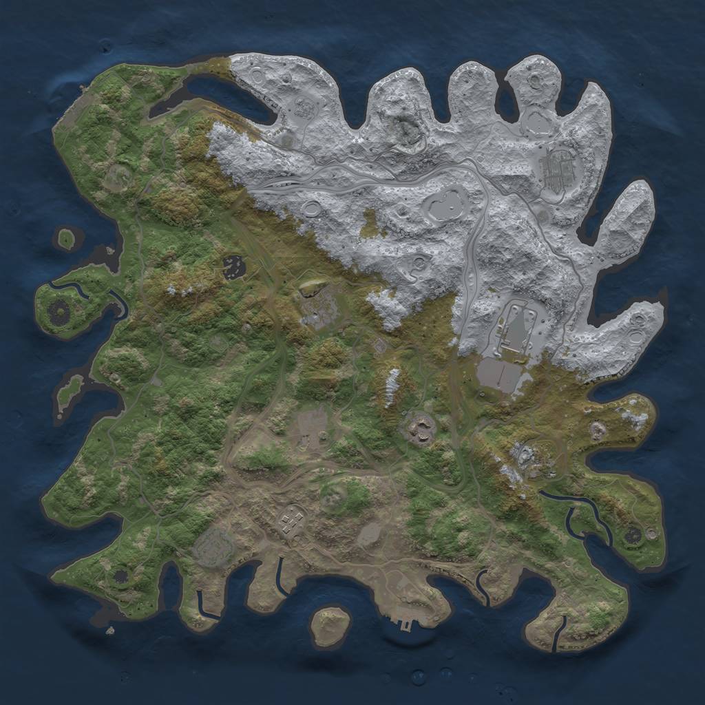 Rust Map: Procedural Map, Size: 4250, Seed: 772345500, 16 Monuments