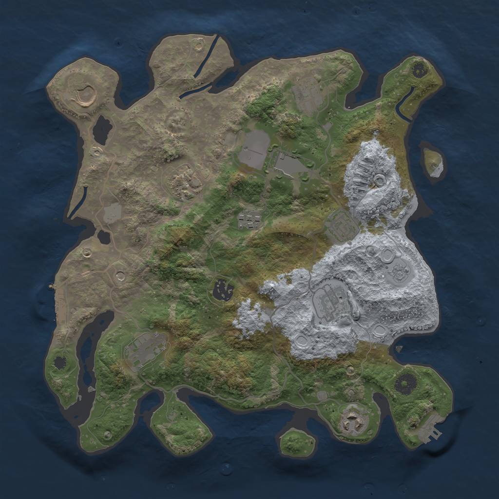 Rust Map: Procedural Map, Size: 3500, Seed: 1652524890, 17 Monuments