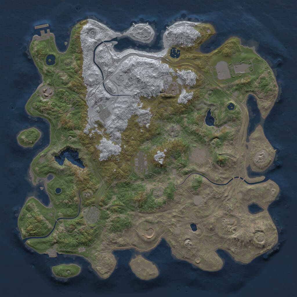 Rust Map: Procedural Map, Size: 4250, Seed: 507528009, 16 Monuments