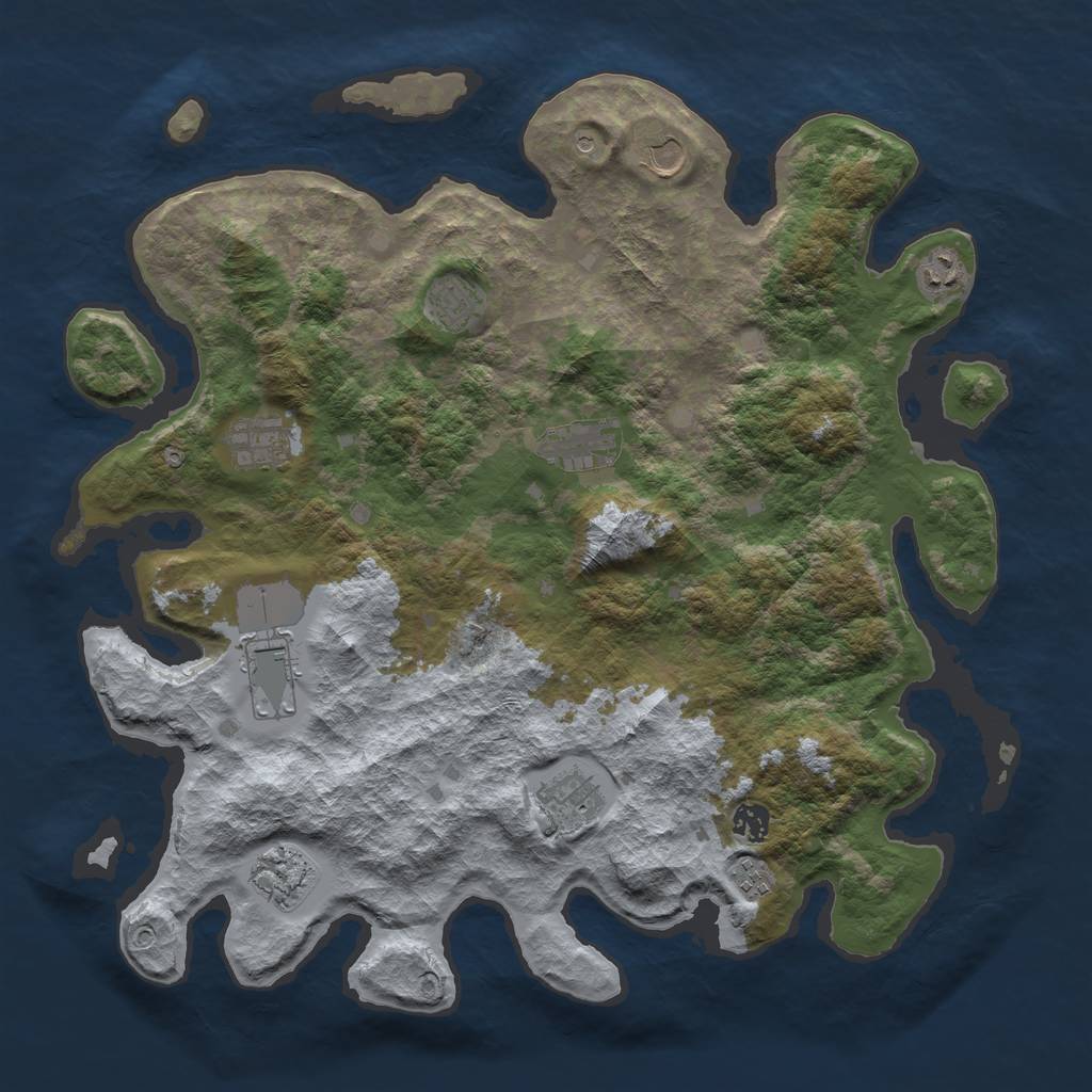 Rust Map: Barren, Size: 4250, Seed: 22855015, 13 Monuments