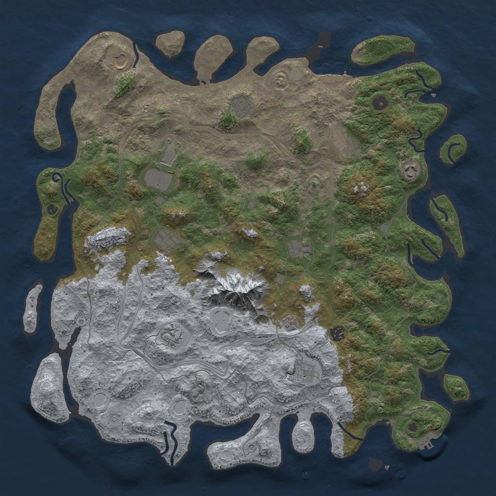 Rust Map: Procedural Map, Size: 5000, Seed: 142522653, 18 Monuments