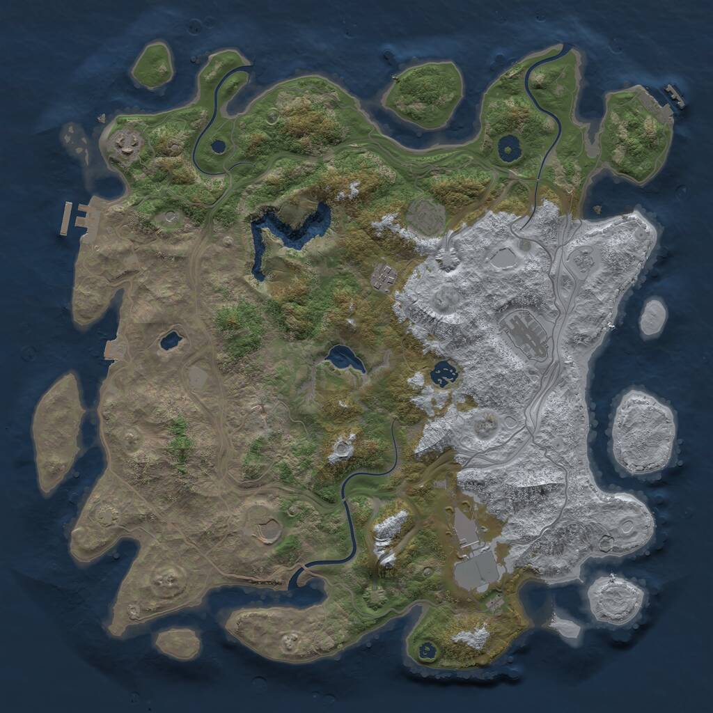 Rust Map: Procedural Map, Size: 4250, Seed: 1903667446, 13 Monuments
