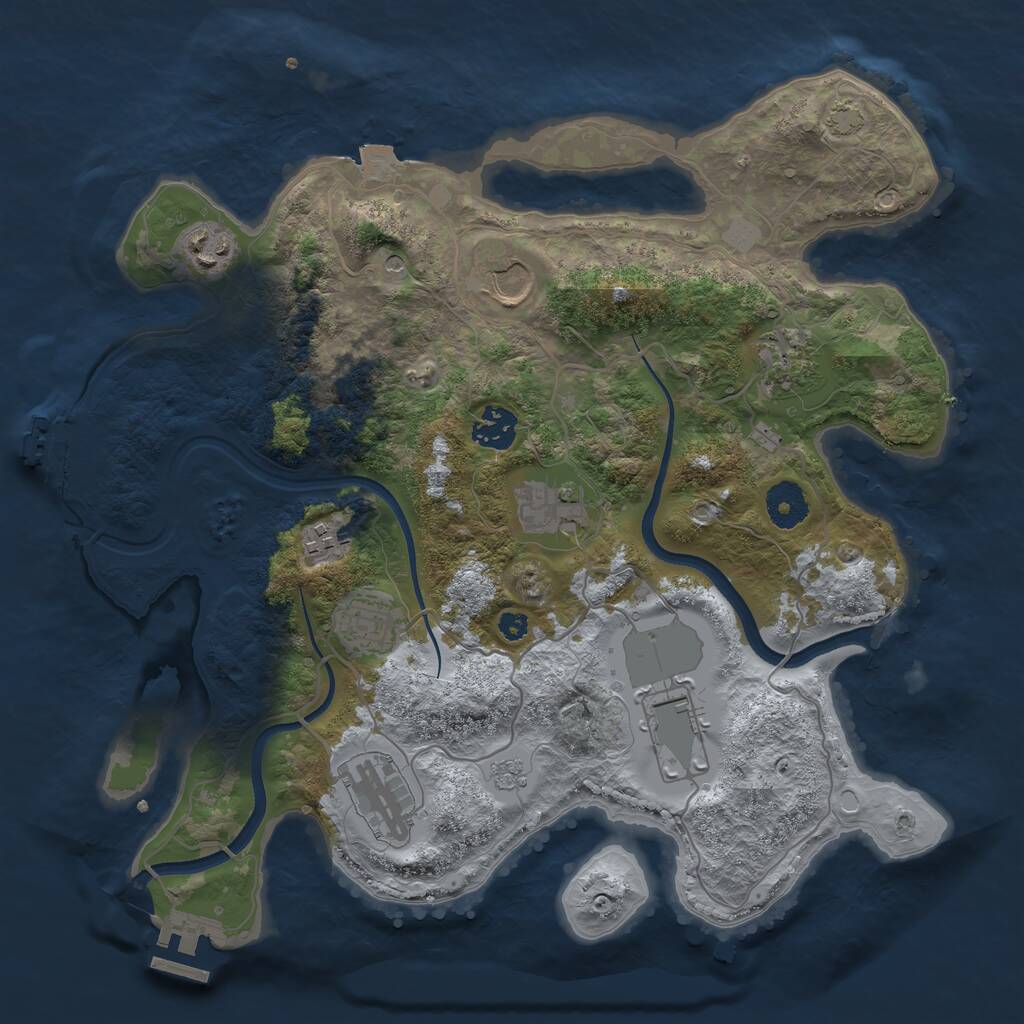 Rust Map: Procedural Map, Size: 3500, Seed: 118969358, 15 Monuments