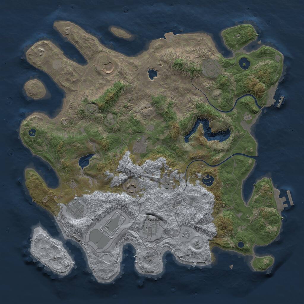 Rust Map: Procedural Map, Size: 4000, Seed: 1118236172, 15 Monuments