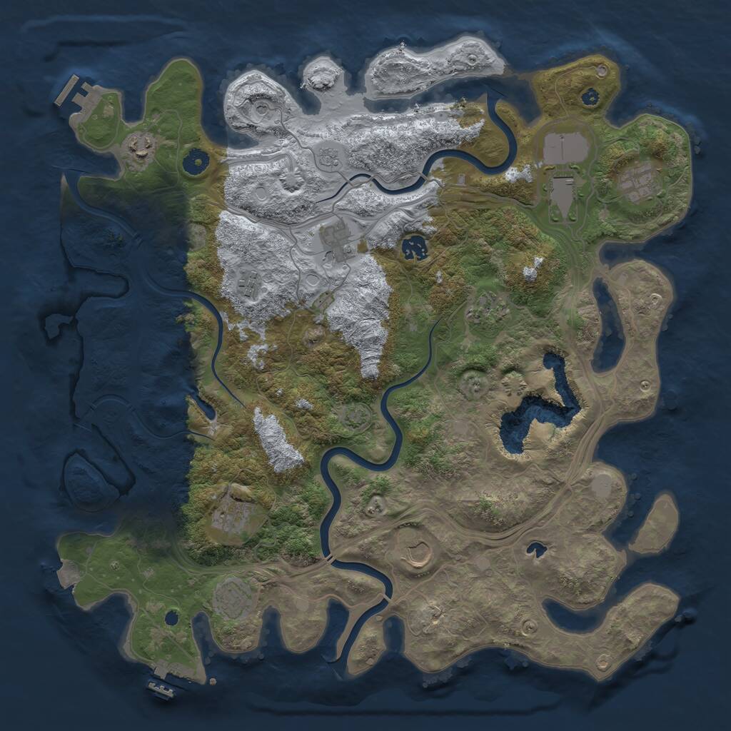 Rust Map: Procedural Map, Size: 4250, Seed: 35918859, 16 Monuments