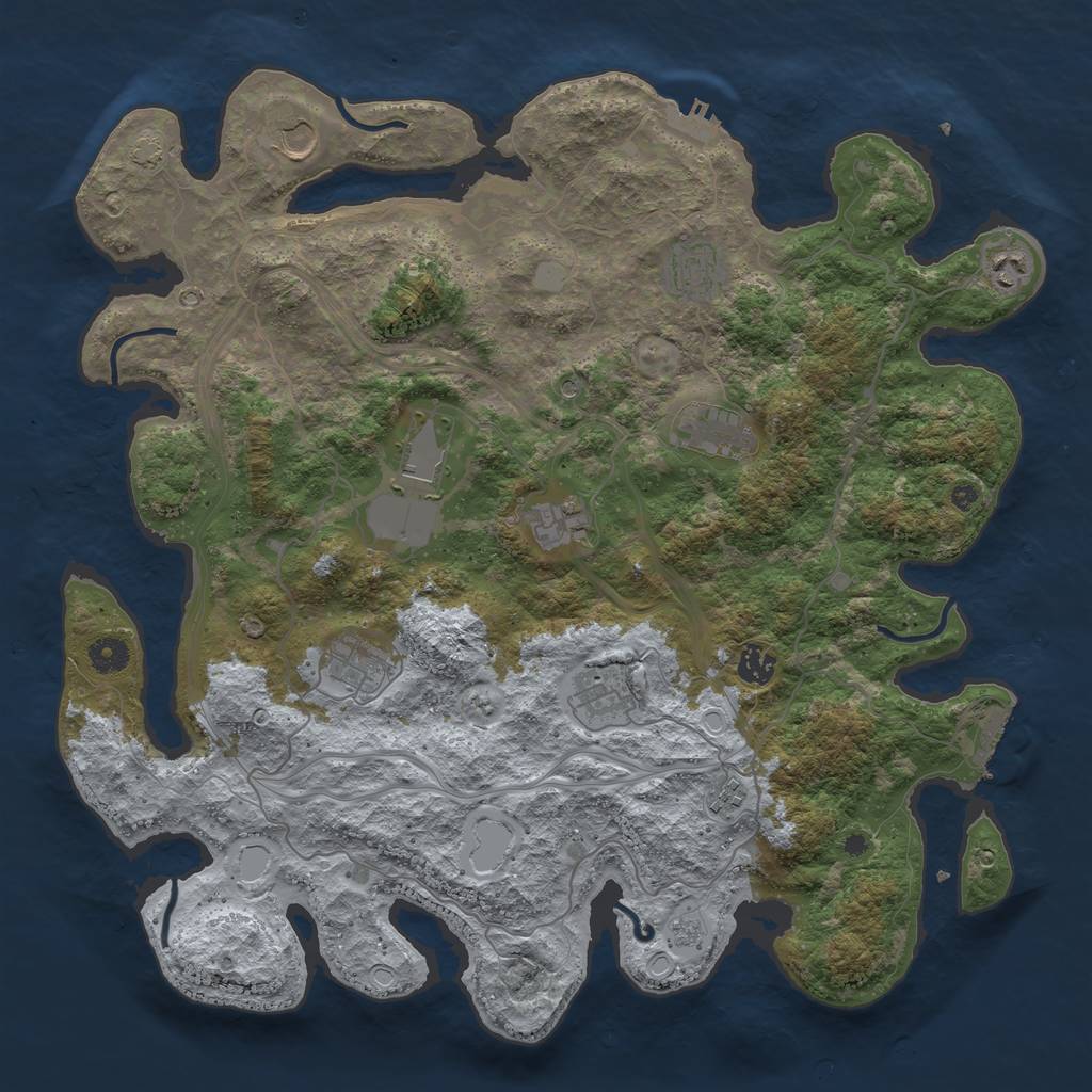 Rust Map: Procedural Map, Size: 4250, Seed: 998033, 18 Monuments