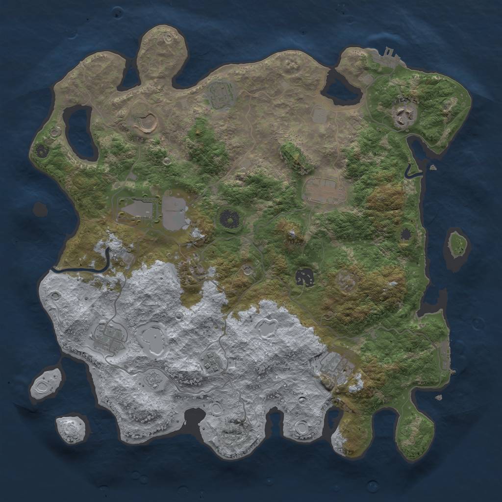 Rust Map: Procedural Map, Size: 3850, Seed: 4177984, 17 Monuments