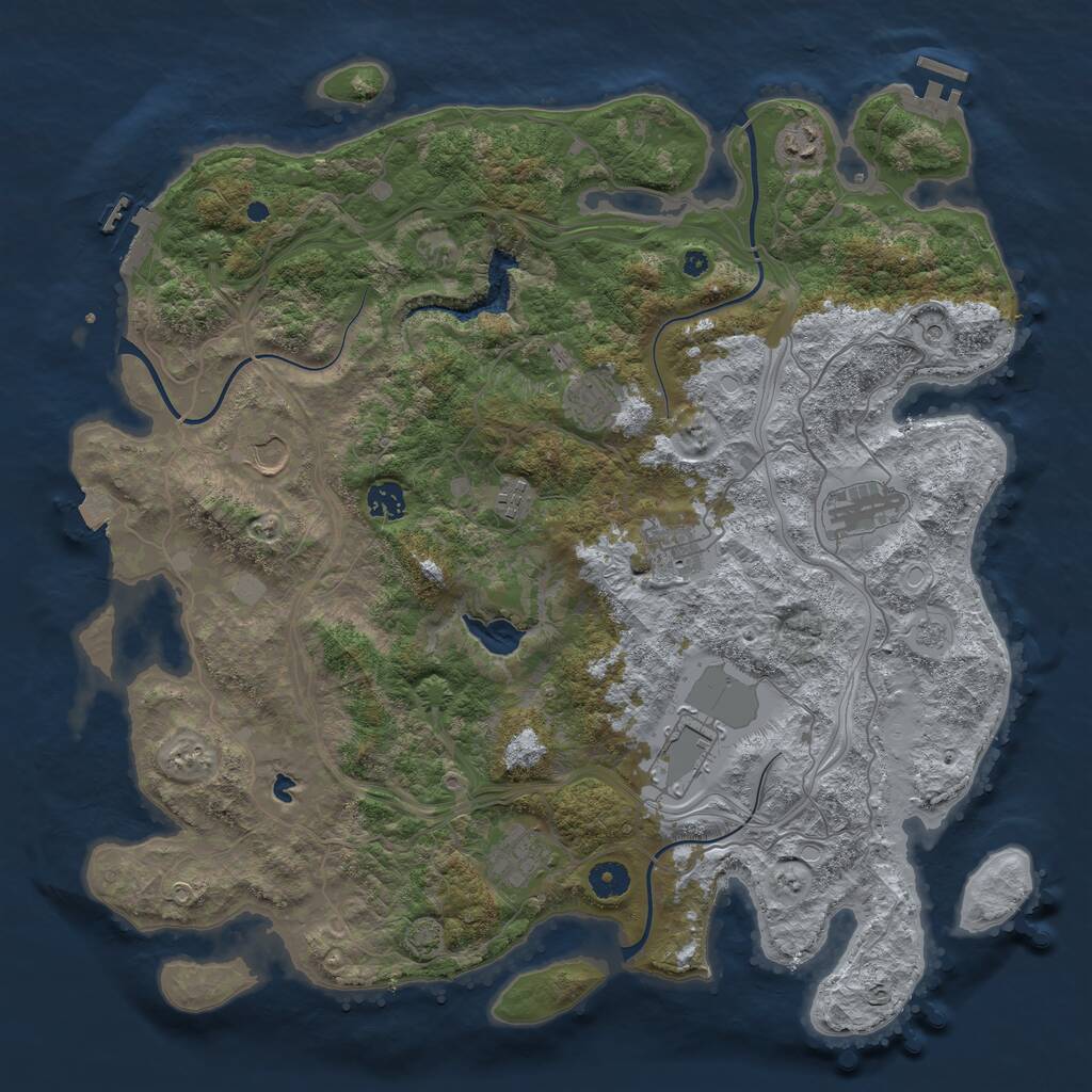 Rust Map: Procedural Map, Size: 4250, Seed: 946995949, 15 Monuments