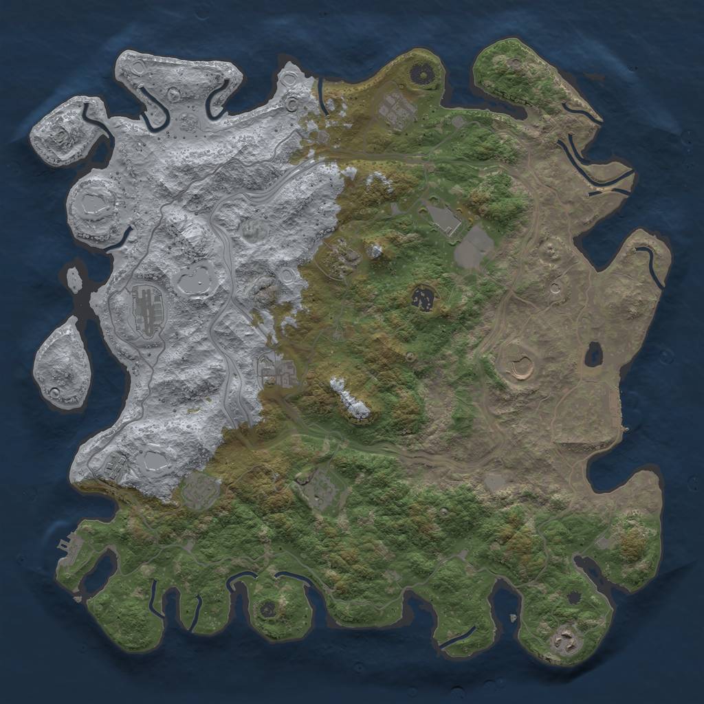 Rust Map: Procedural Map, Size: 4500, Seed: 256514731, 18 Monuments