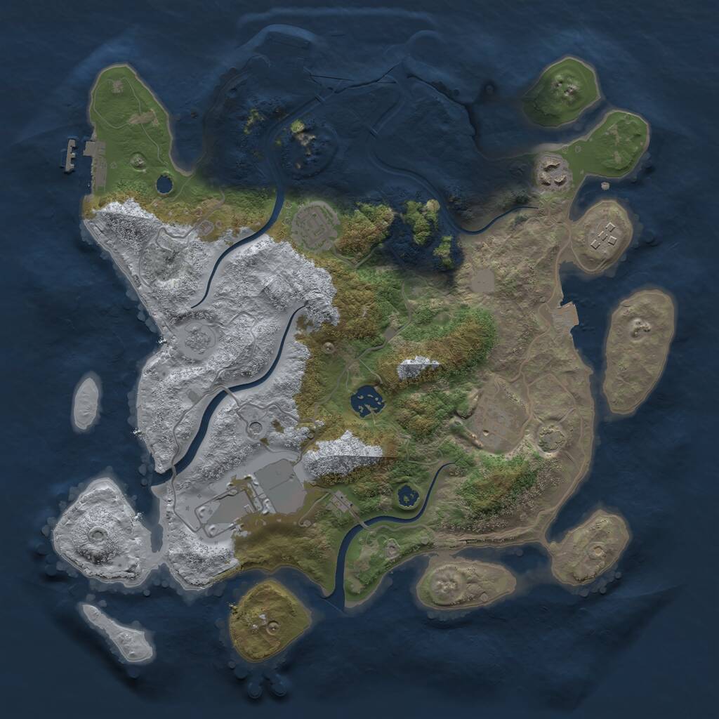 Rust Map: Procedural Map, Size: 3500, Seed: 1775343093, 12 Monuments
