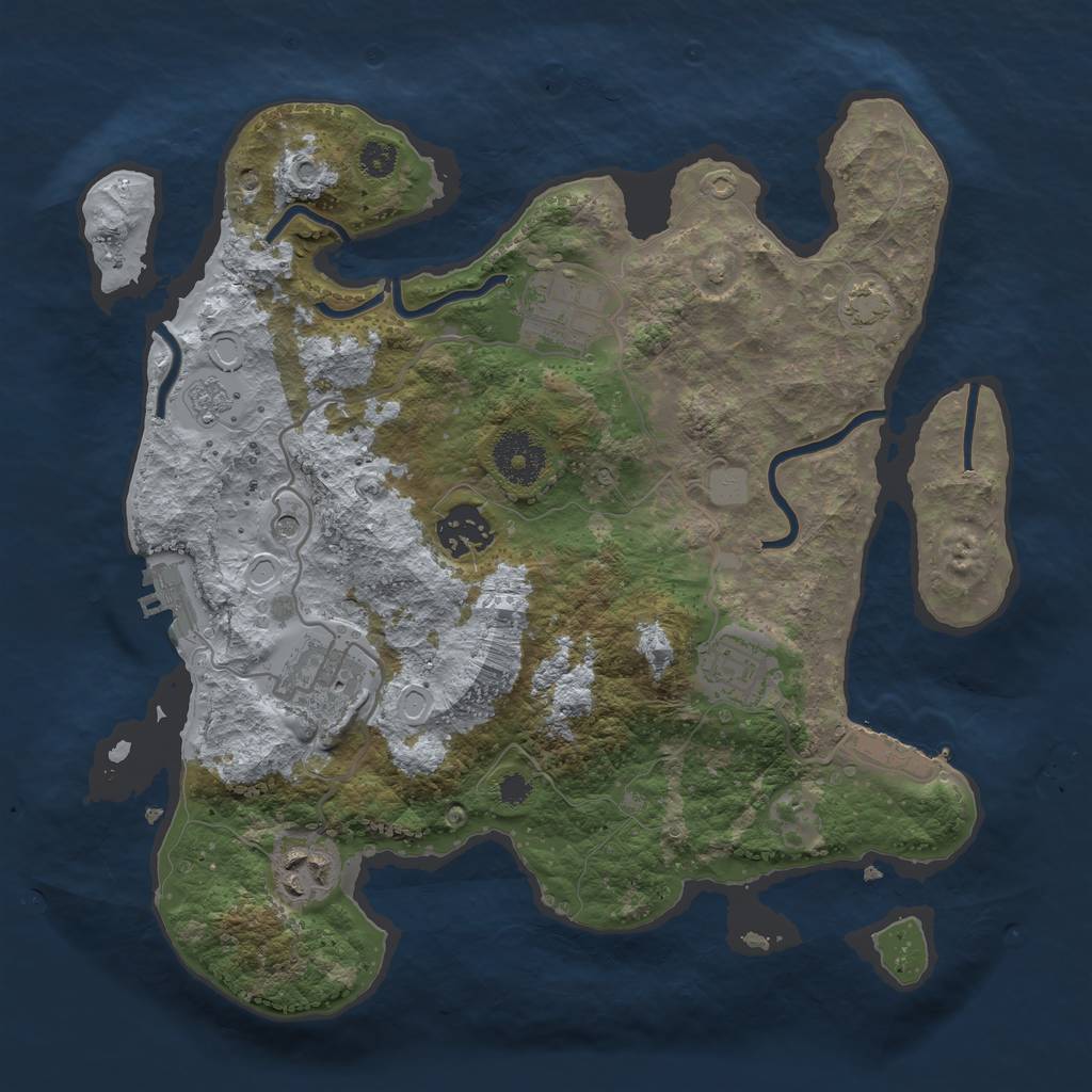 Rust Map: Procedural Map, Size: 3100, Seed: 4326759, 13 Monuments