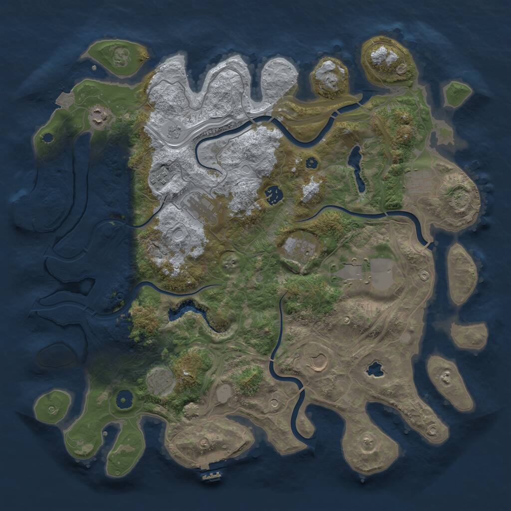Rust Map: Procedural Map, Size: 4250, Seed: 530946168, 15 Monuments