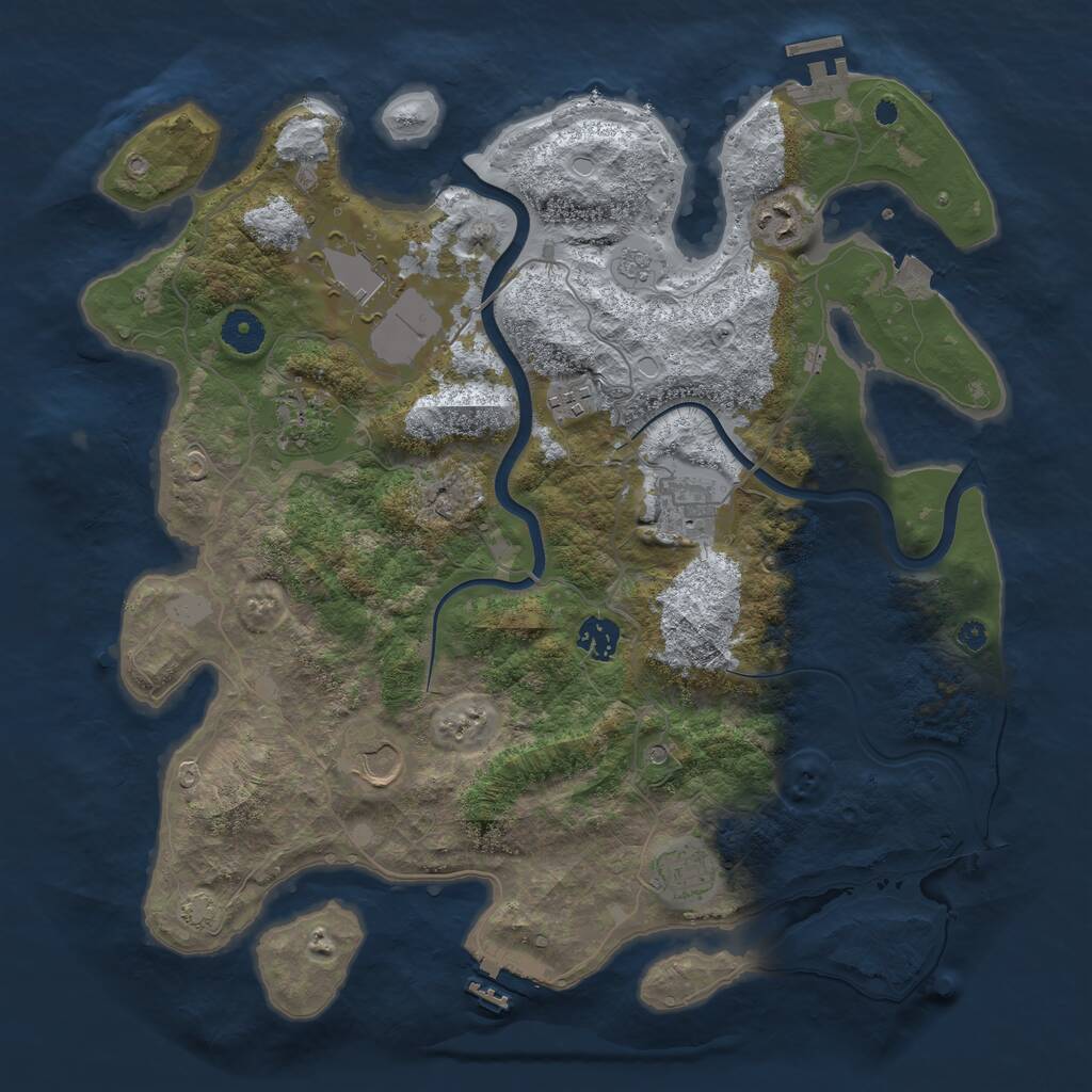 Rust Map: Procedural Map, Size: 3850, Seed: 584907, 14 Monuments
