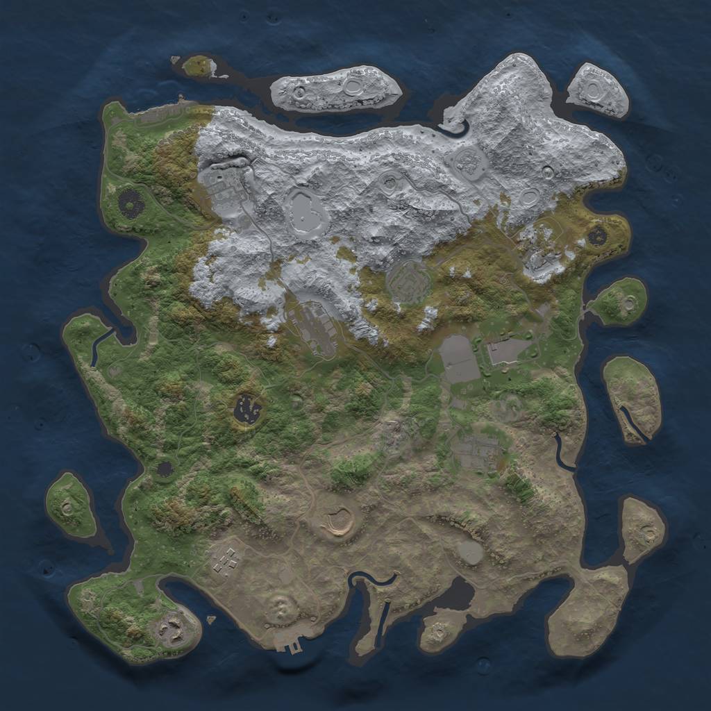 Rust Map: Procedural Map, Size: 3850, Seed: 2266670, 17 Monuments