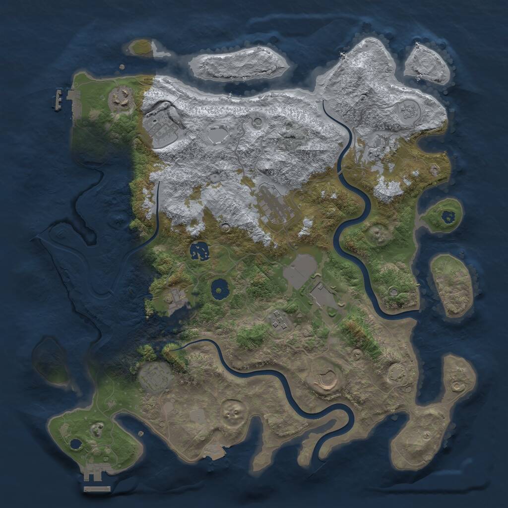 Rust Map: Procedural Map, Size: 3850, Seed: 2266670, 16 Monuments