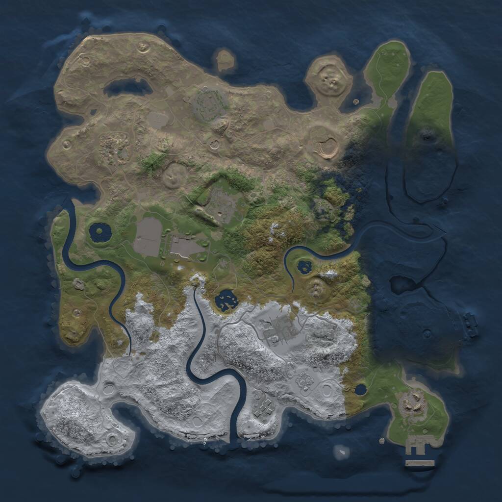 Rust Map: Procedural Map, Size: 3500, Seed: 2021289247, 15 Monuments