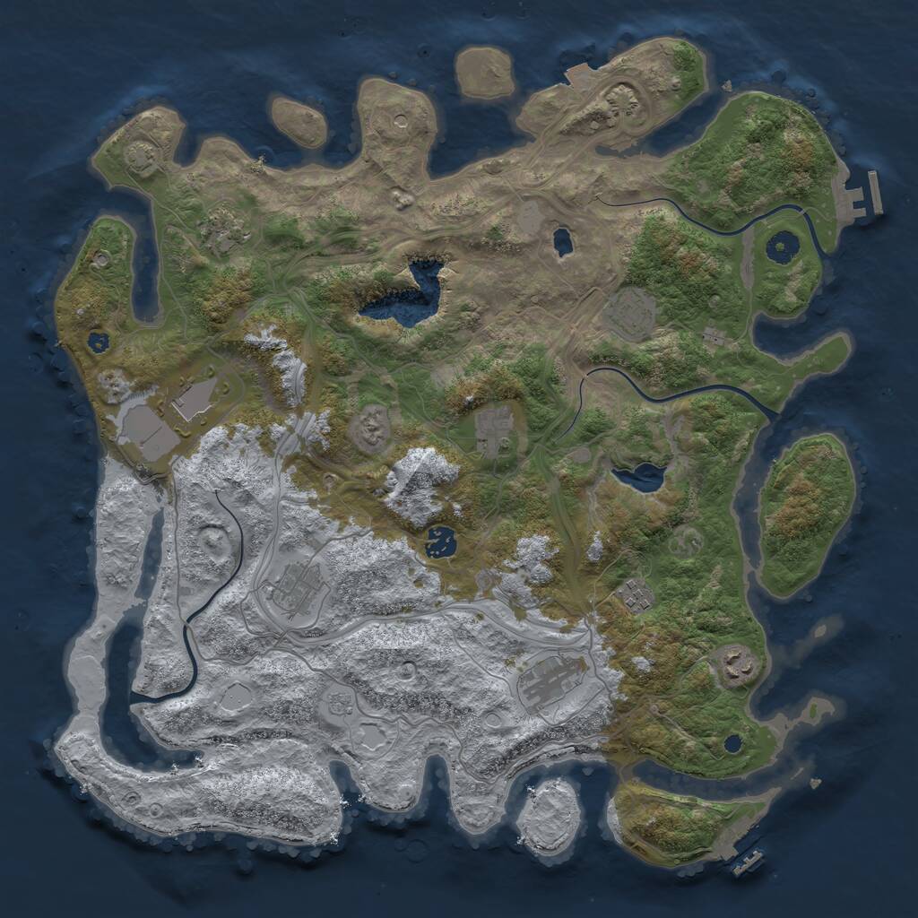 Rust Map: Procedural Map, Size: 4250, Seed: 389469759, 15 Monuments