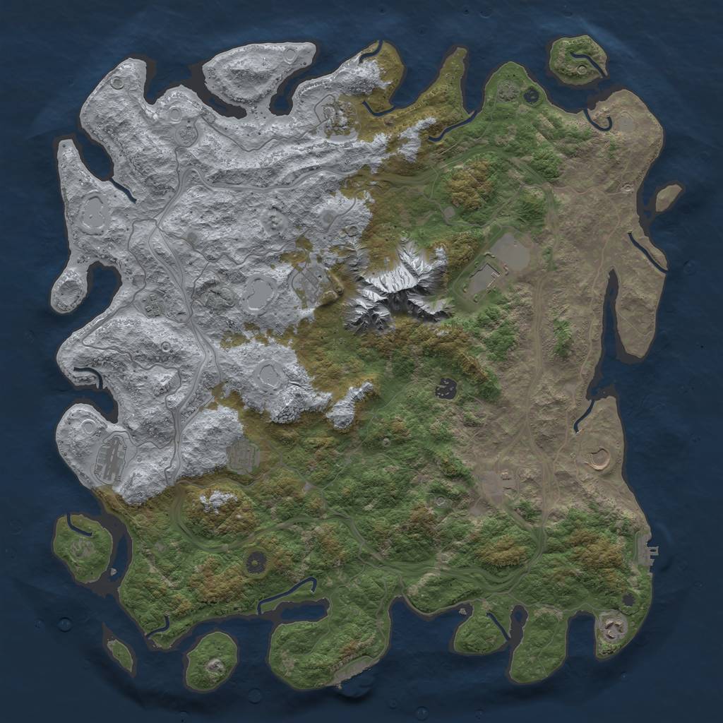 Rust Map: Procedural Map, Size: 5000, Seed: 620170827, 18 Monuments