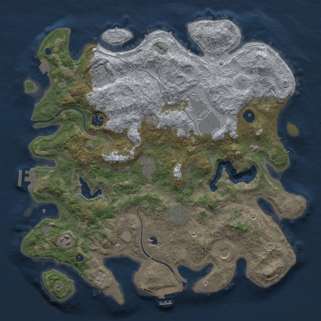 Rust Map: Procedural Map, Size: 4000, Seed: 570547070, 14 Monuments