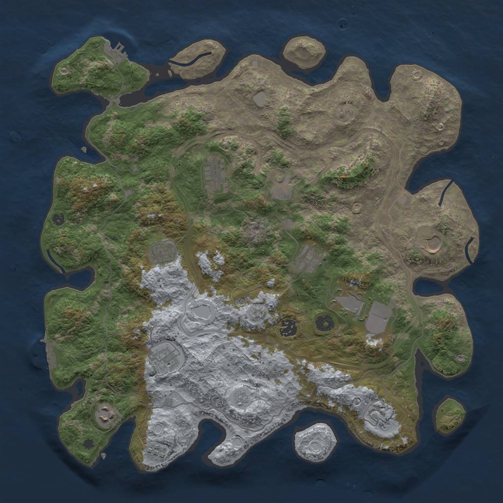 Rust Map: Procedural Map, Size: 4250, Seed: 508569801, 18 Monuments