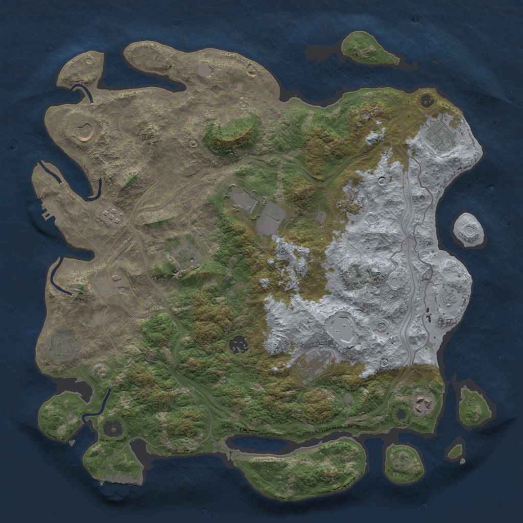 Rust Map: Procedural Map, Size: 4250, Seed: 484977642, 18 Monuments