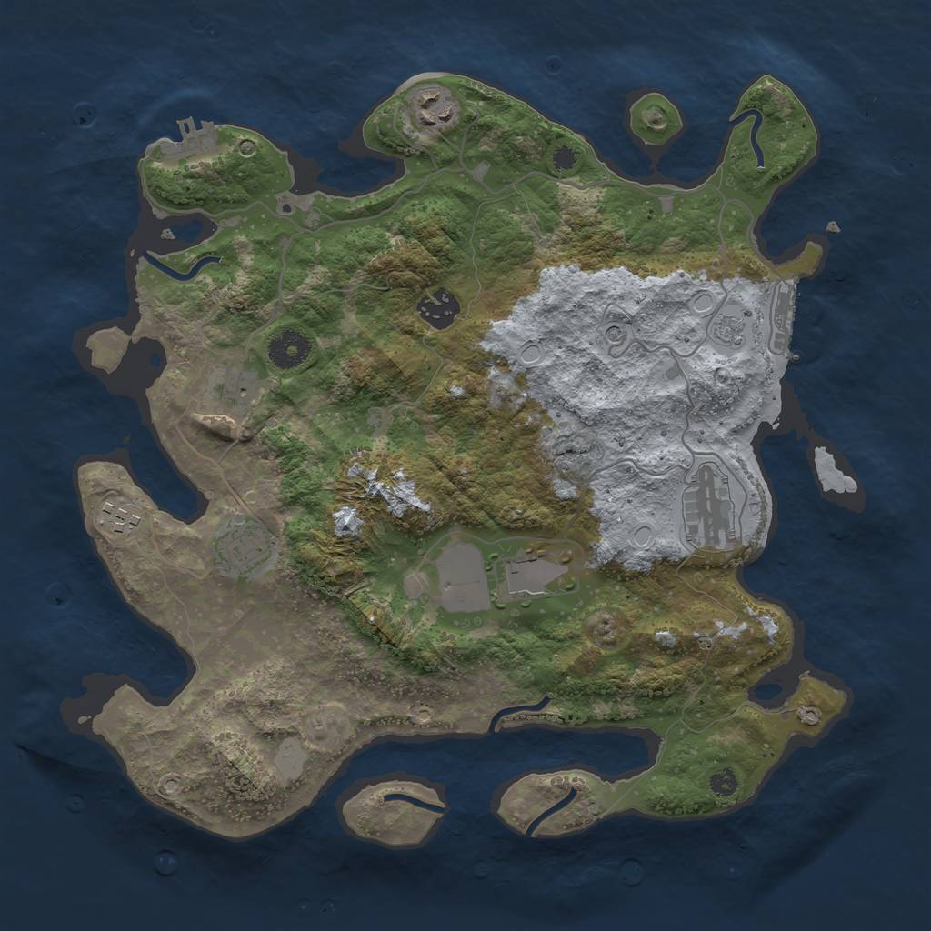 Rust Map: Procedural Map, Size: 3550, Seed: 567588, 14 Monuments