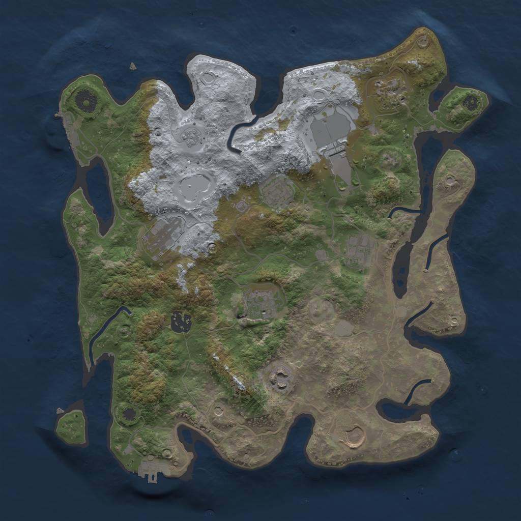 Rust Map: Procedural Map, Size: 3550, Seed: 941578, 16 Monuments