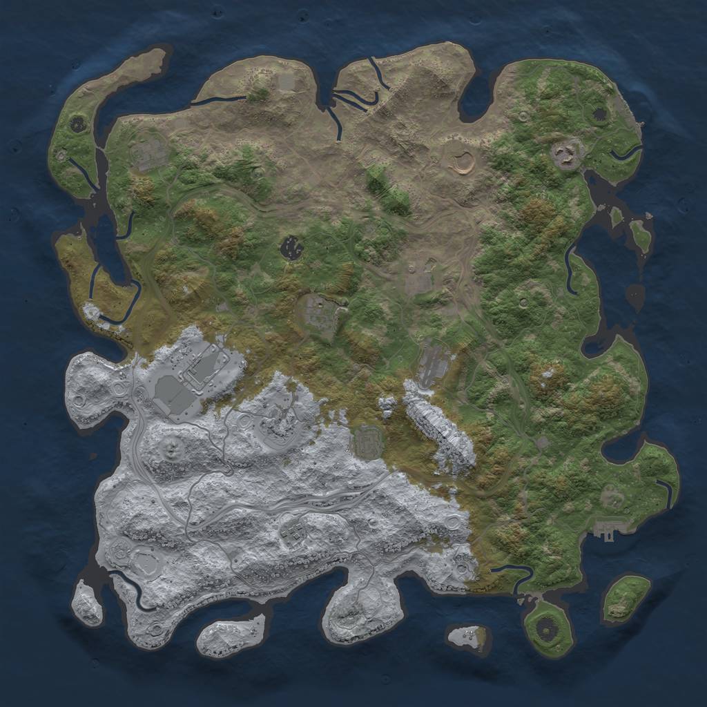 Rust Map: Procedural Map, Size: 4700, Seed: 918362418, 18 Monuments