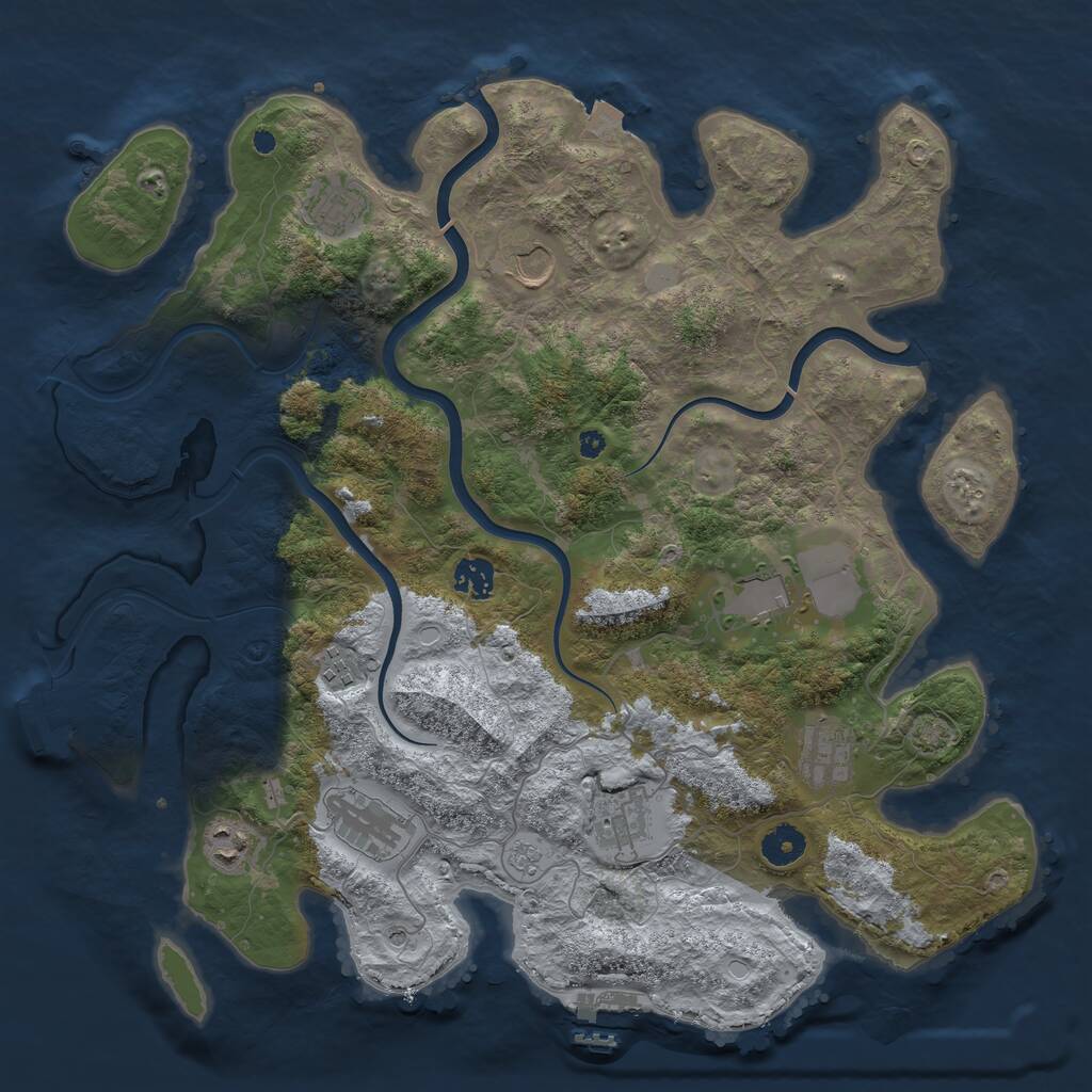 Rust Map: Procedural Map, Size: 3950, Seed: 652937600, 15 Monuments