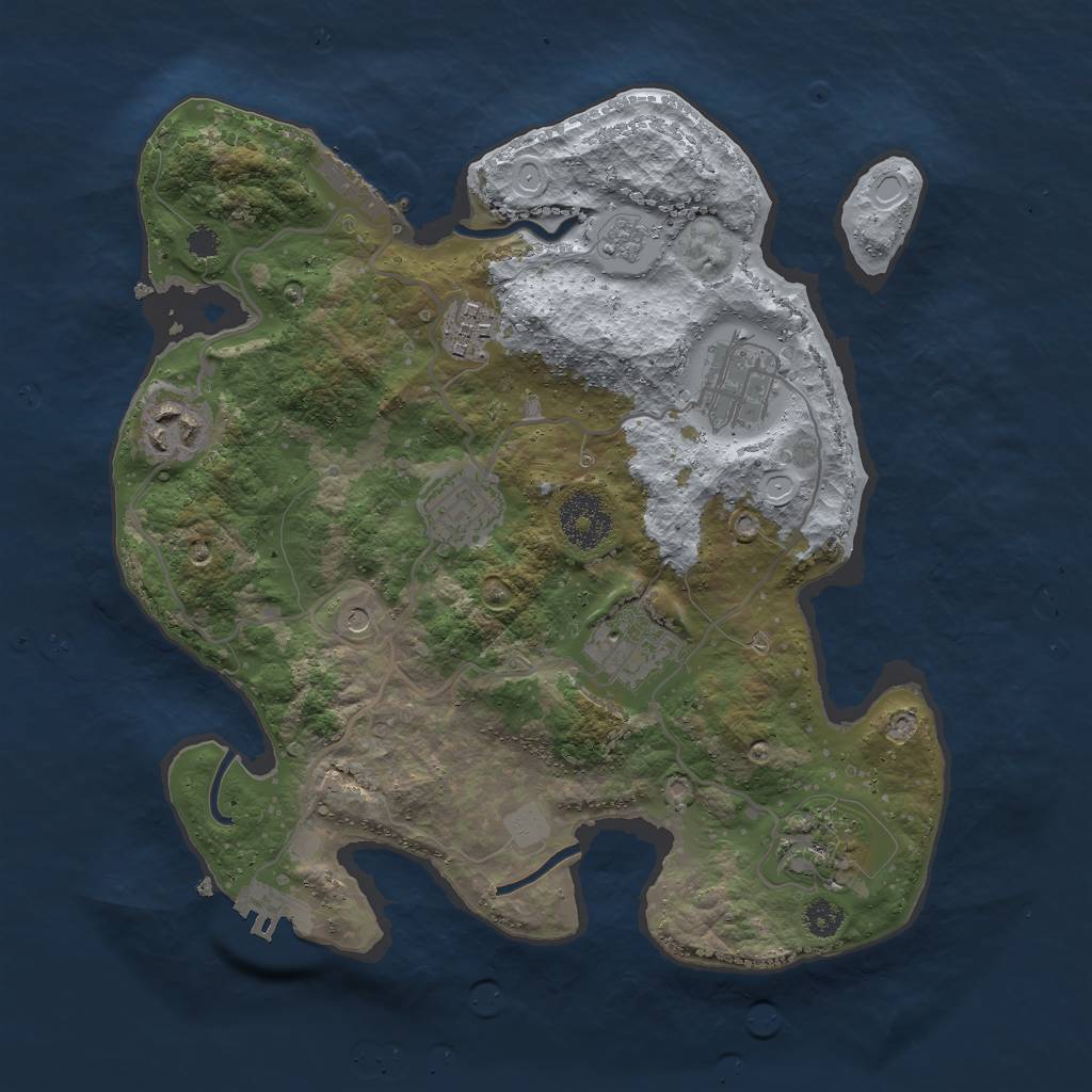 Rust Map: Procedural Map, Size: 3000, Seed: 5340, 13 Monuments