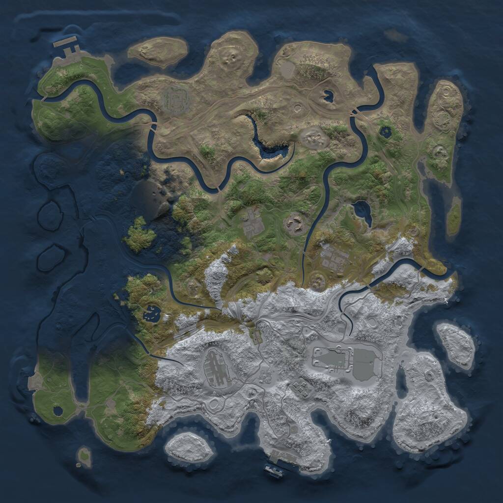 Rust Map: Procedural Map, Size: 4250, Seed: 664117797, 15 Monuments