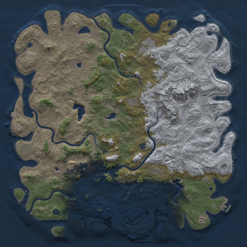 Rust Map: Procedural Map, Size: 6000, Seed: 15901490, 17 Monuments