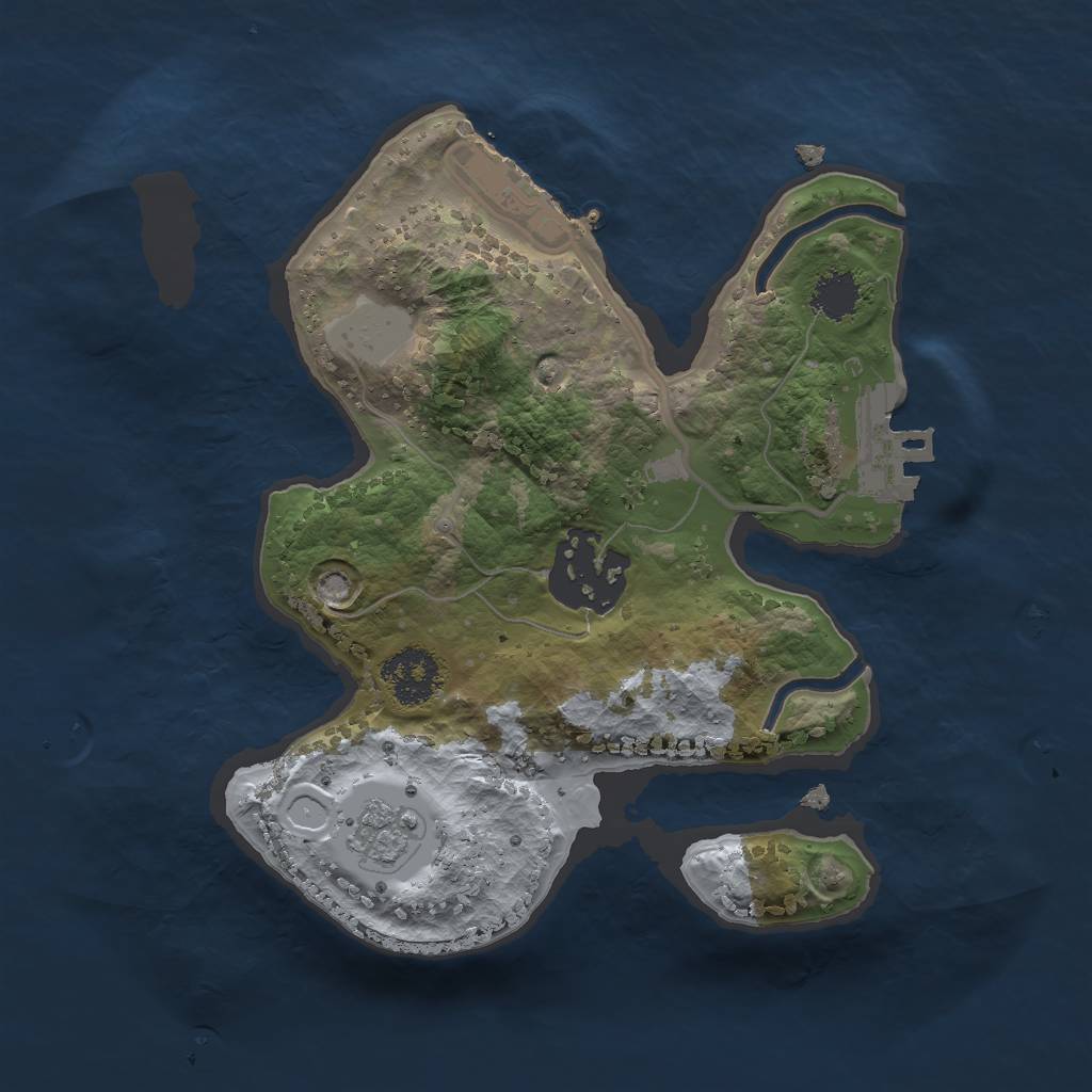 Rust Map: Procedural Map, Size: 2000, Seed: 1249, 7 Monuments