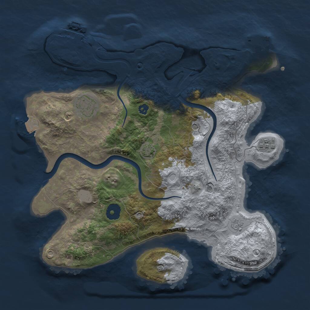 Rust Map: Procedural Map, Size: 3000, Seed: 2455355, 8 Monuments