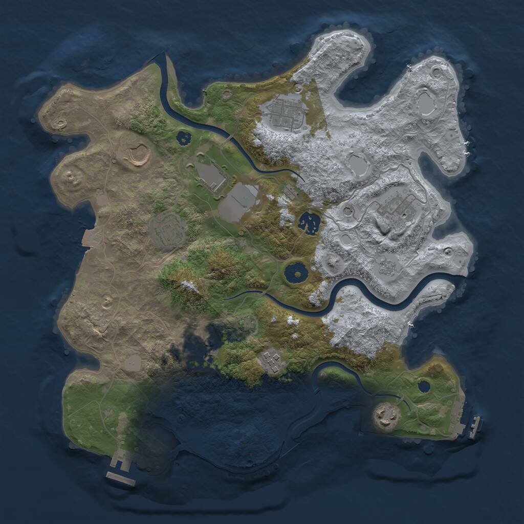 Rust Map: Procedural Map, Size: 3550, Seed: 423913, 15 Monuments