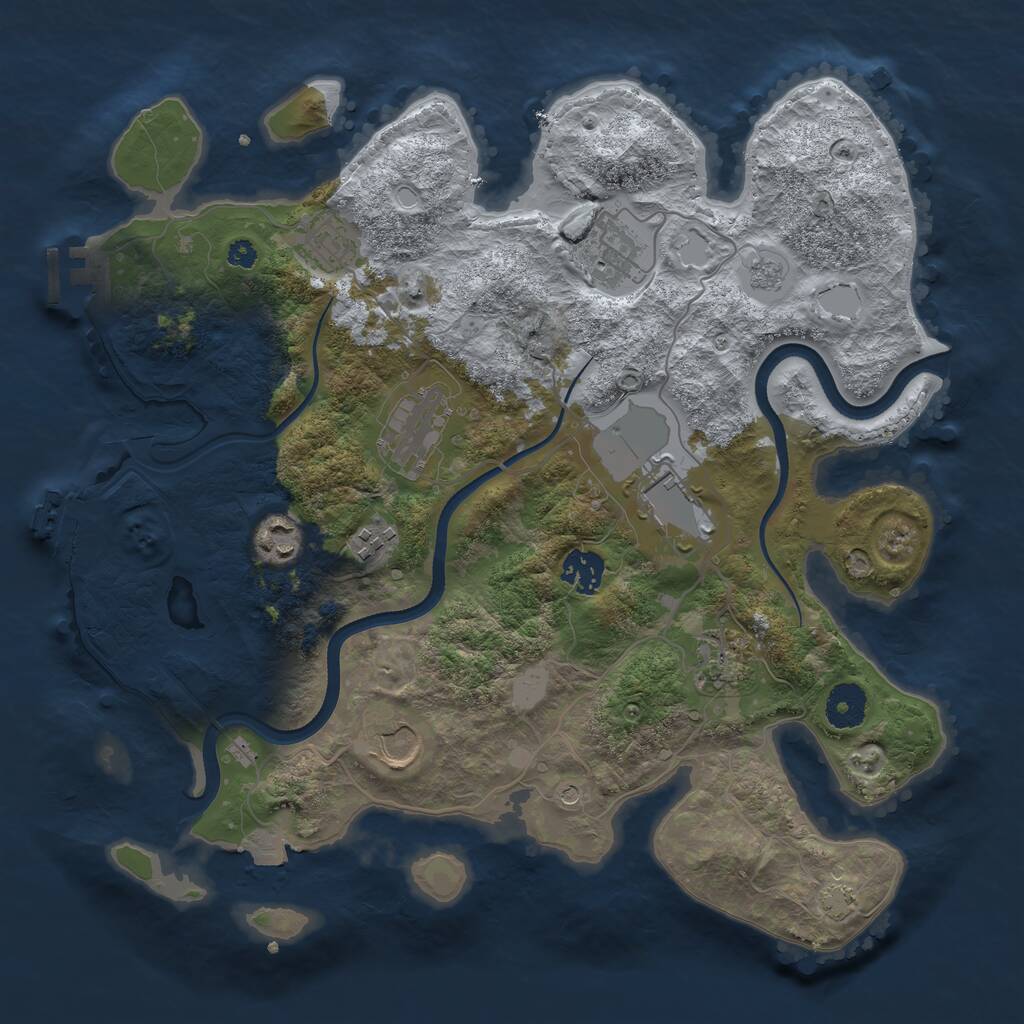 Rust Map: Procedural Map, Size: 3550, Seed: 597008, 15 Monuments
