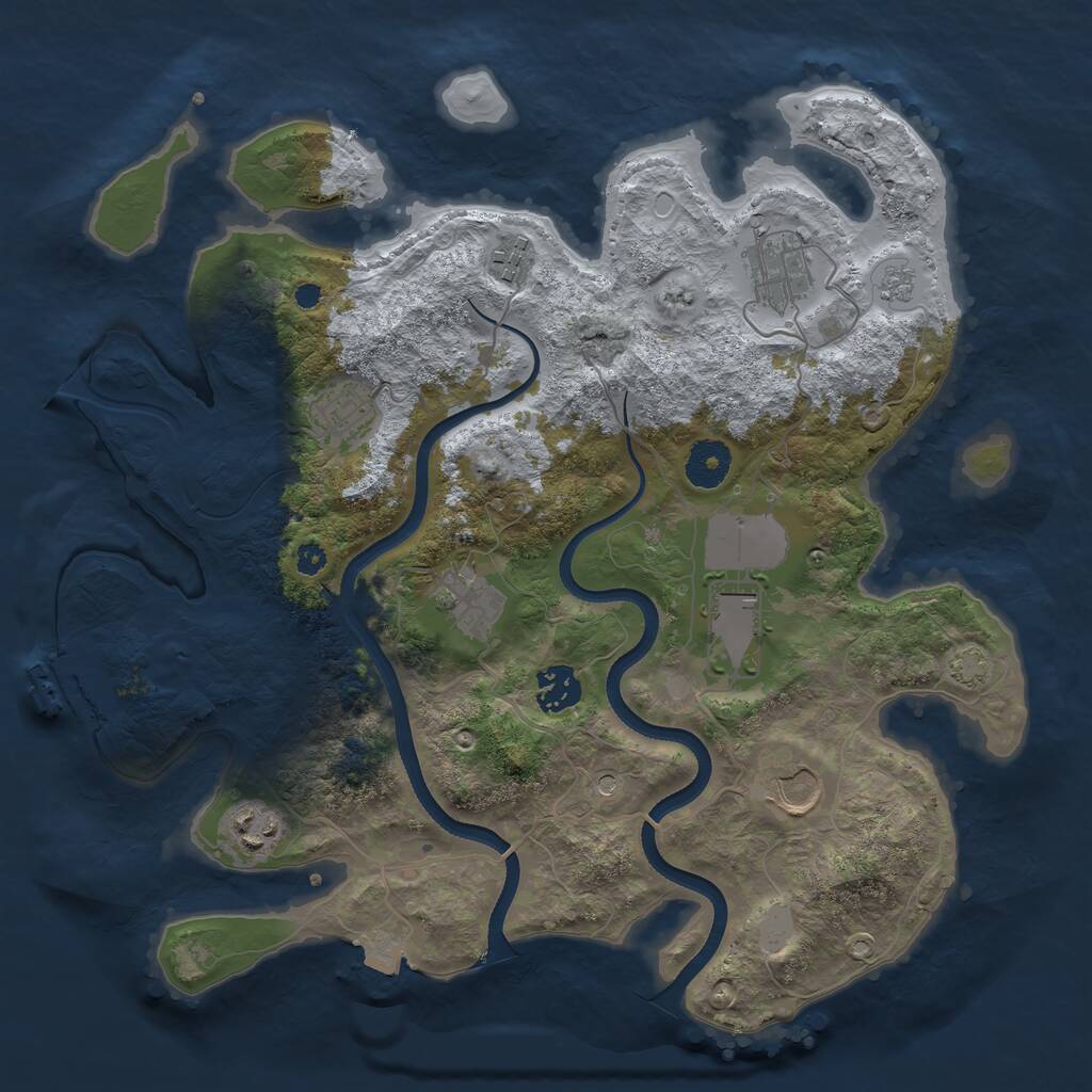 Rust Map: Procedural Map, Size: 3500, Seed: 125959218, 13 Monuments