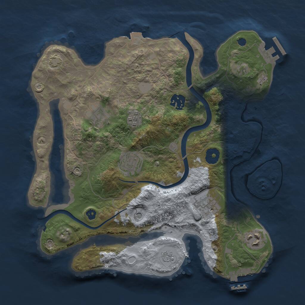 Rust Map: Procedural Map, Size: 3000, Seed: 80135488, 12 Monuments