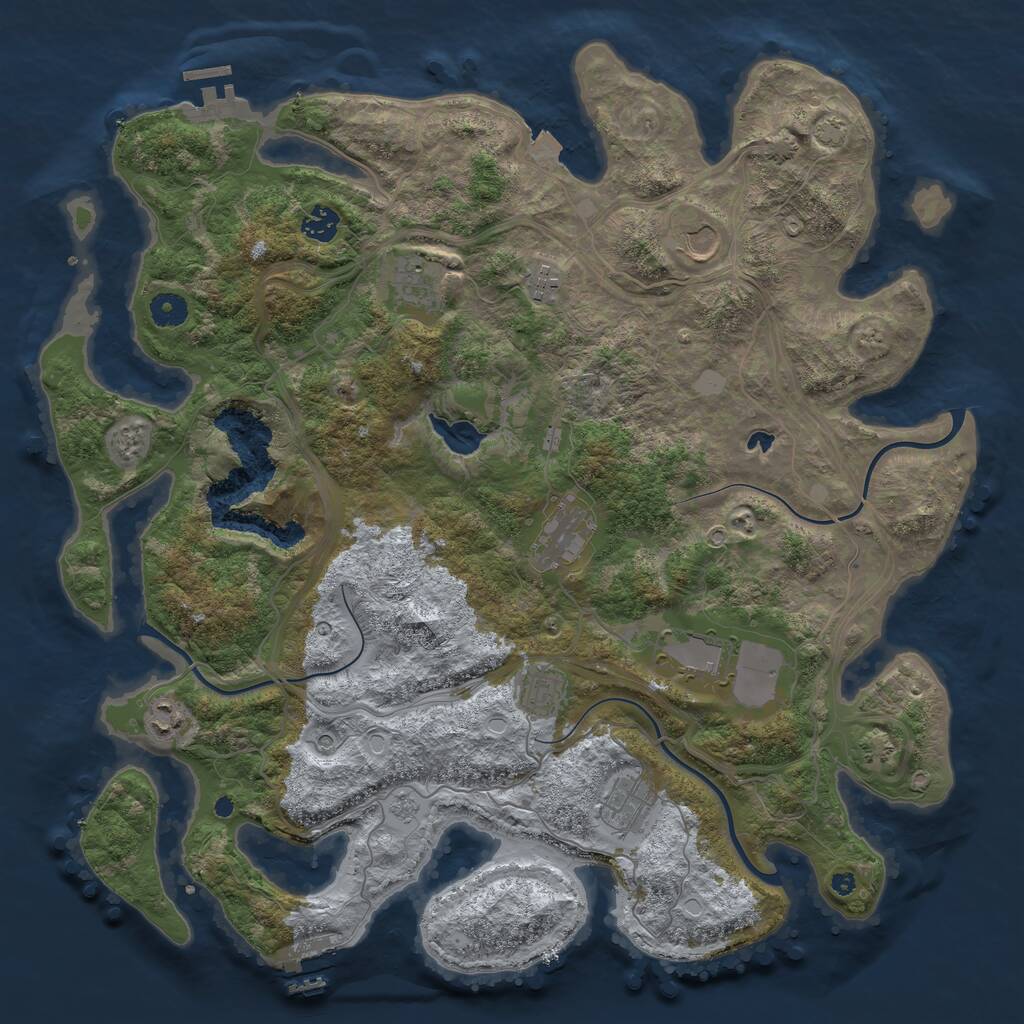 Rust Map: Procedural Map, Size: 4250, Seed: 286194647, 15 Monuments