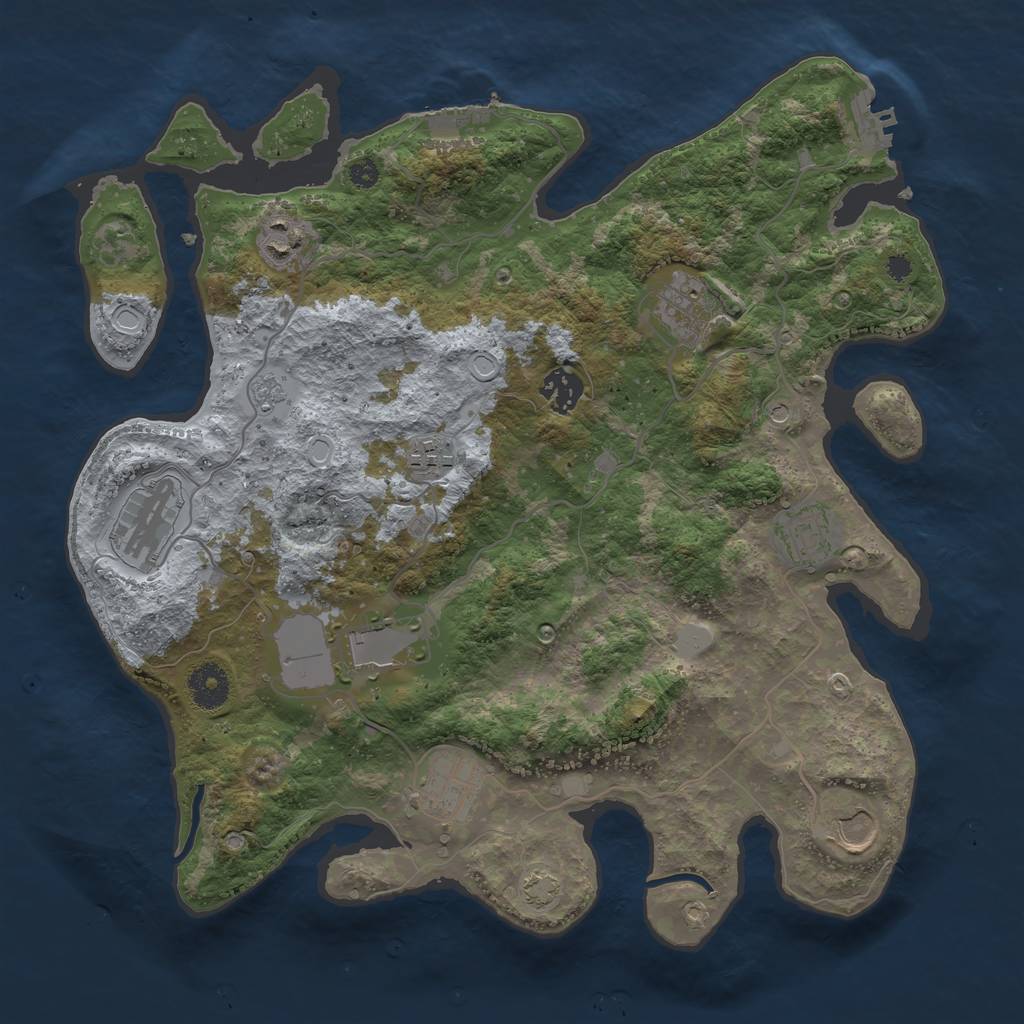 Rust Map: Procedural Map, Size: 3590, Seed: 429321, 17 Monuments