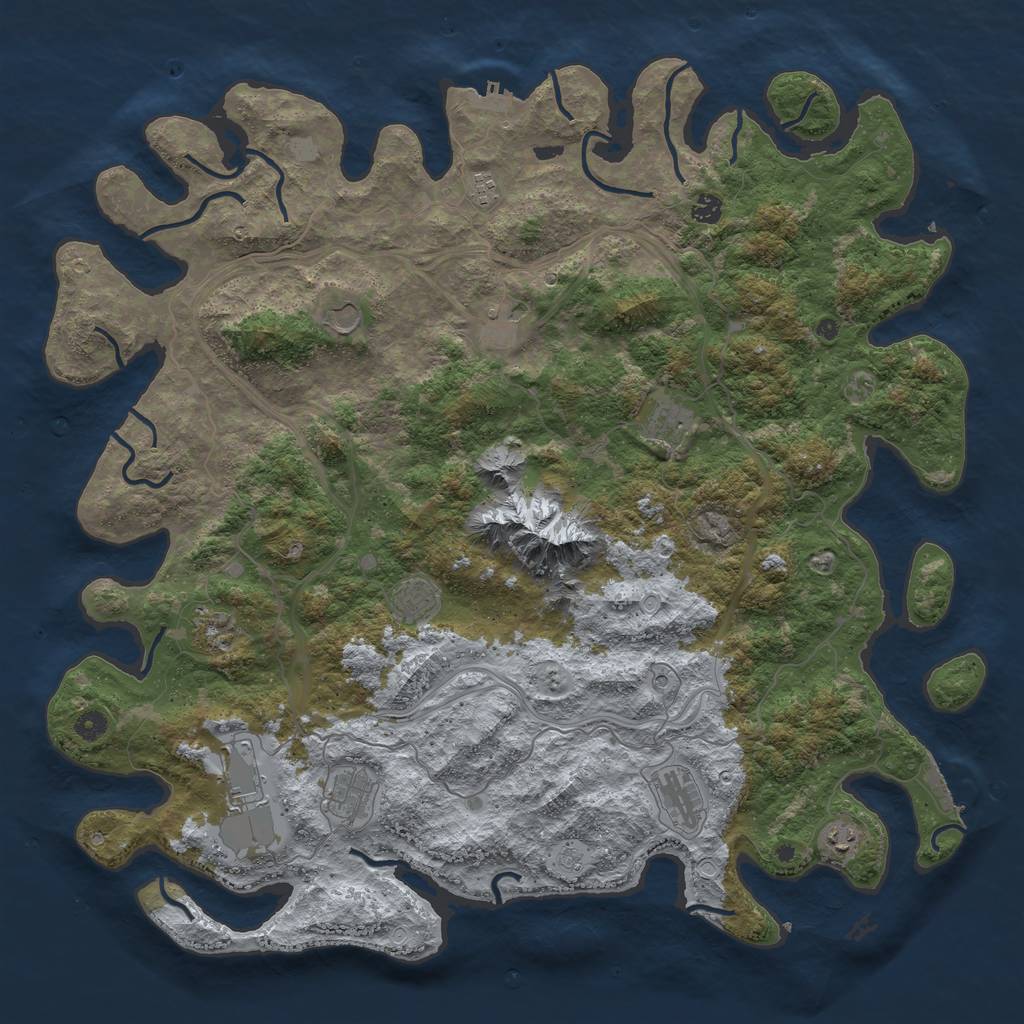 Rust Map: Procedural Map, Size: 5000, Seed: 1582528979, 18 Monuments