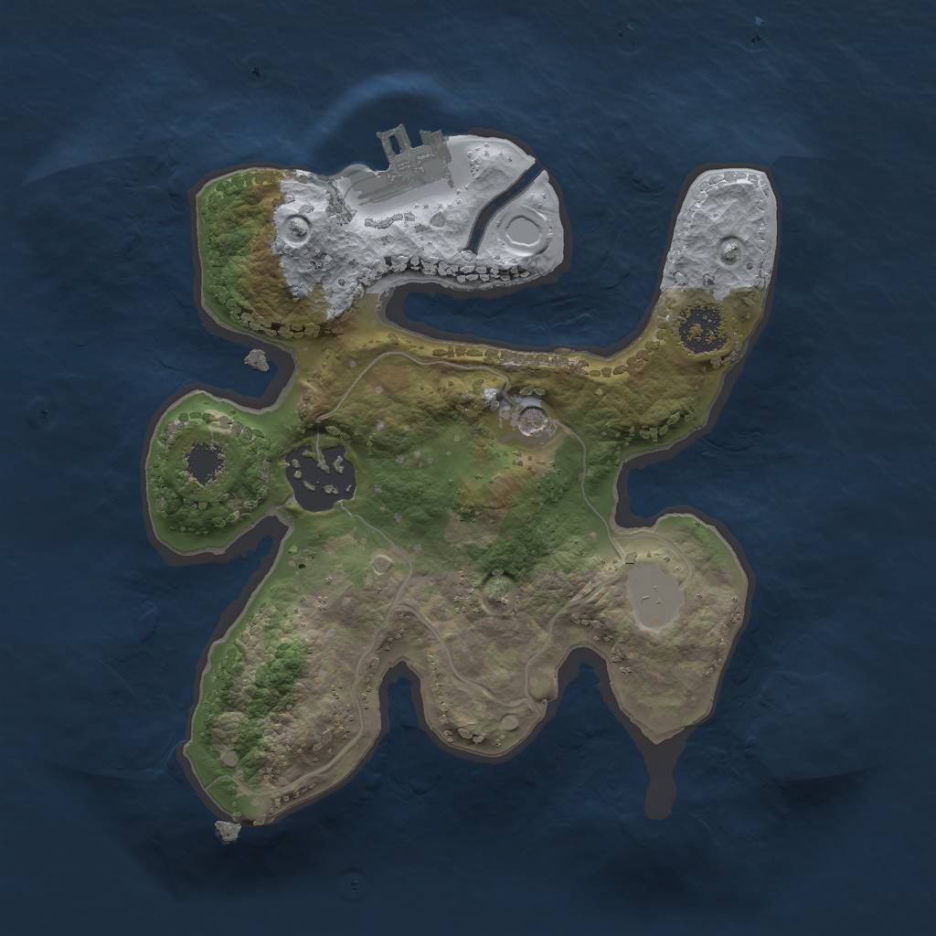 Rust Map: Procedural Map, Size: 2000, Seed: 318508818, 6 Monuments