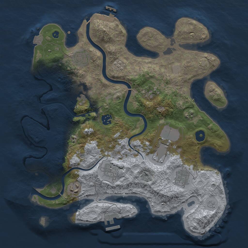 Rust Map: Procedural Map, Size: 3500, Seed: 1598761352, 15 Monuments